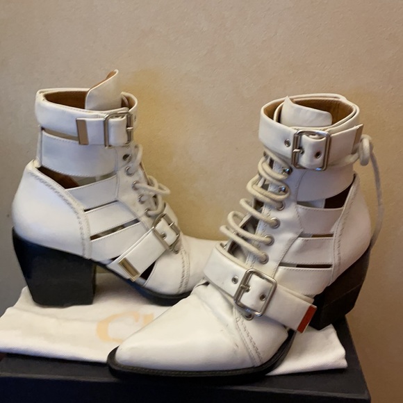 Chloe Leather Lace Up Rylee Buckle boots - Picture 2 of 5